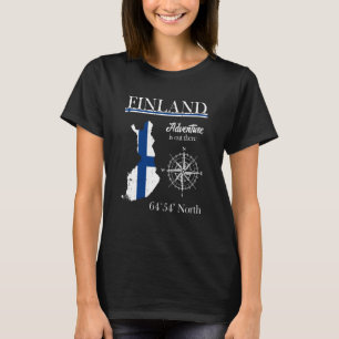 T-shirt L'aventure finlandaise est là-bas Drapeau finlanda