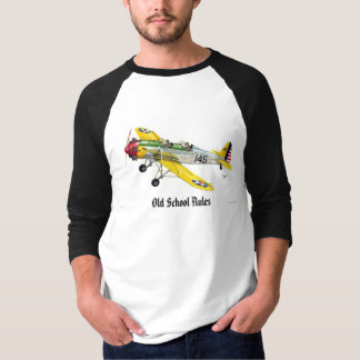 T-shirt L'avion de style ancien avec la "VIEILLE ÉCOLE
