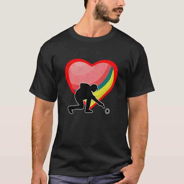 T-shirt Lawn Bowling Heart Sport Love Anti Valentines Day (Devant)