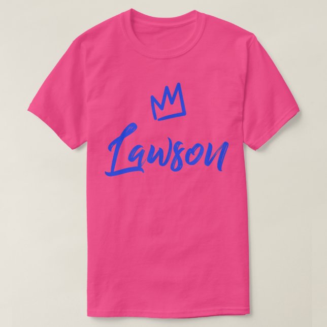 T-shirt Lawson the King Blue Crown & Nom pour les hommes a (Design devant)