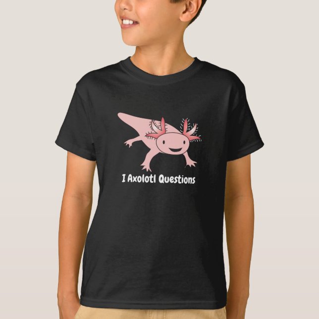 T-shirt L'Axolotl interroge drôle mignon (Devant)