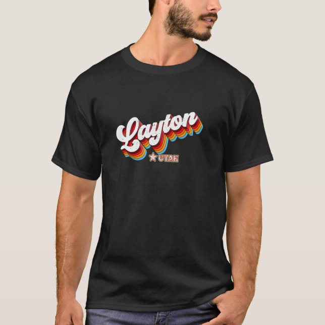 T-shirt Layton Utah Ut des années 80 rétro (Devant)