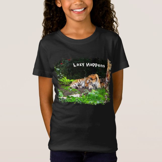 T-Shirt Lazy arrive le tigre de Sibérie (Devant)
