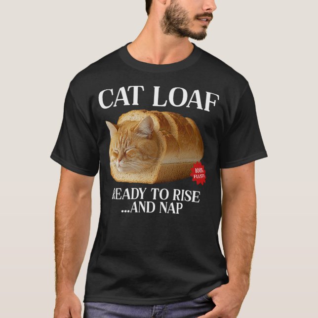 T-shirt Lazy Cat Loaf Kitten Bread Funny Loafing Cat (Devant)