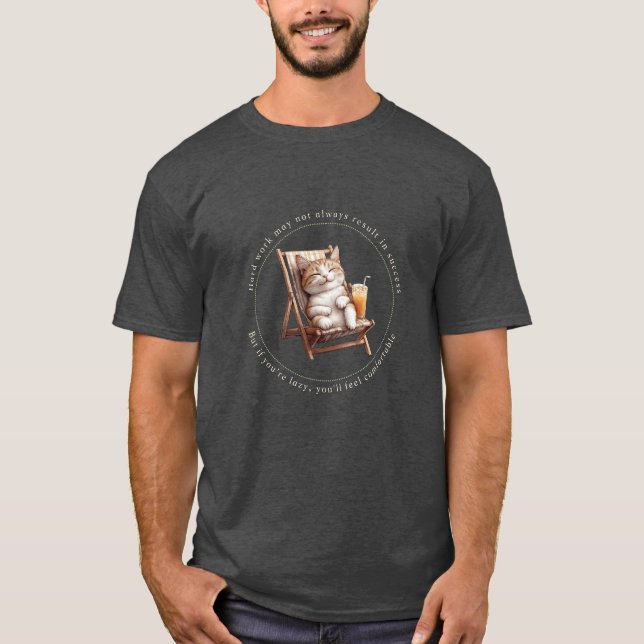 T-shirt Lazy Chat, Drôle Chat (Devant)