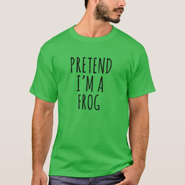 T-shirt Lazy Halloween Costume Pretend I'm A Frog Simple (Devant)