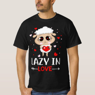 T-shirt Lazy in Love Sheep pour célibataires de la Saint-V