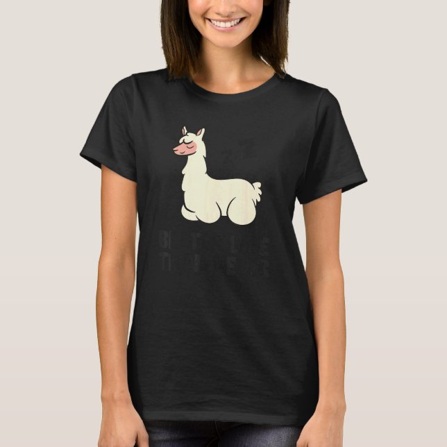 T-shirt Lazy Llama Tardy Plus Tard Que Jamais Llama (Devant)