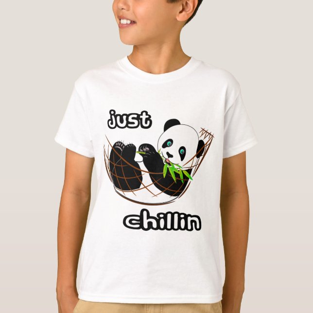 T-shirt Lazy Panda Chillin White Boys (Devant)