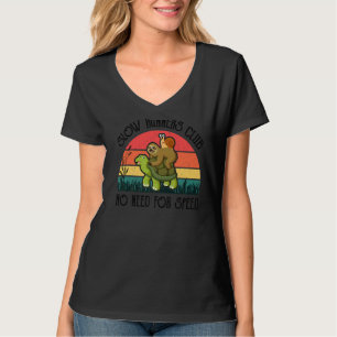 T-shirt Lazy Sloth Snail Riding Turtle Slow Runners Club