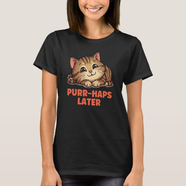 T-shirt Lazy Tabby Chat Drôle Amoureux des chats (Devant)