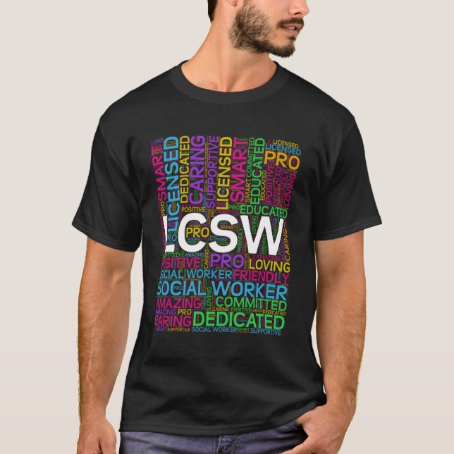 T-shirt Lcsw Social Worker Word Cloud Tal Health (Devant)