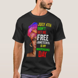 T-shirt Le 11 juin est ma fête de l'Indépendance Black Gir
