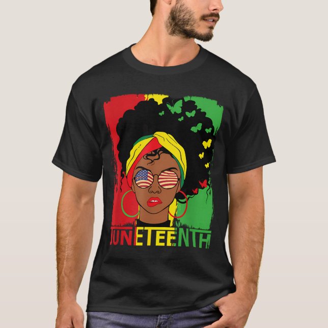 T-shirt Le 11° juin évoque mes ancêtres Liberté noire (Devant)