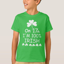 T-shirt 'Le 17, je suis 100% irlandais'