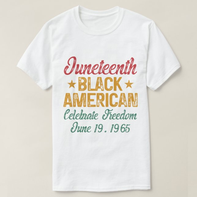 T-shirt Le 19ème Cool de la liberté de l'Amérique noire cé (Design devant)