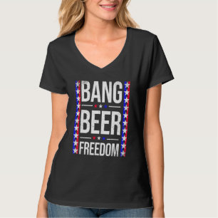 T-shirt Le 4 Juillet 4 juillet Bang Bière Liberté Boire