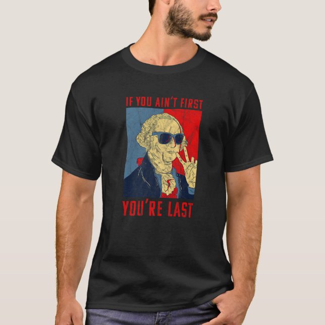 T-shirt Le 4 Juillet George Washington Drôle Pas Premier Y (Devant)