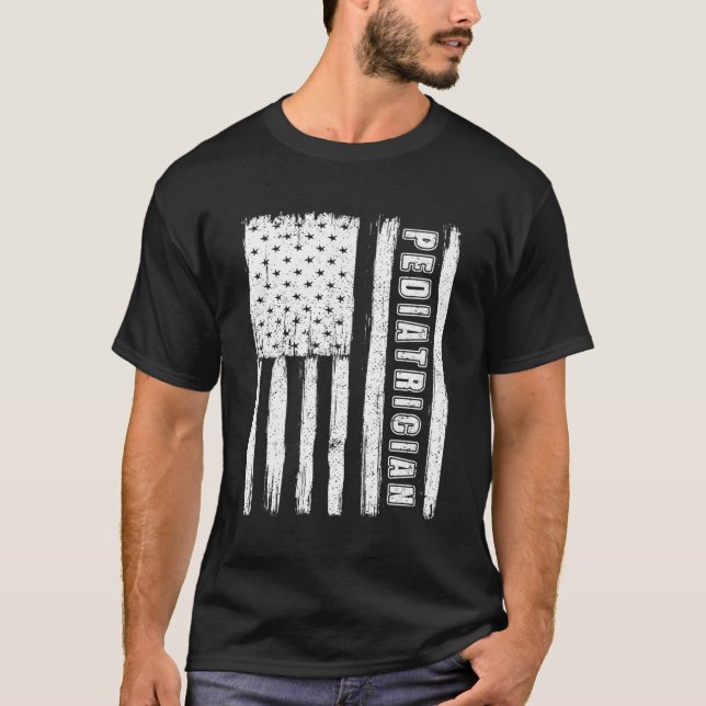 T-shirt Le 4 Juillet Pour Le Pediatricien Du Drapeau Améri (Devant)