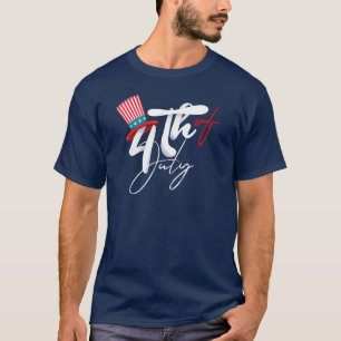 T-shirt Le 4 juillet Texte et un Casquette patriotique