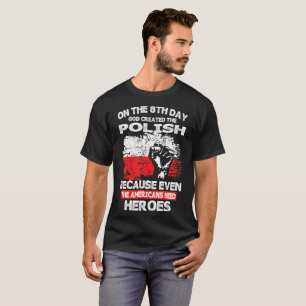 T-shirt Le 8ème jour Dieu a créé le tee - shirt améric