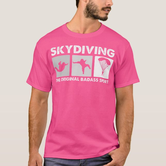 T-shirt Le Badass Sport original - Drôle Skydiving (Devant)