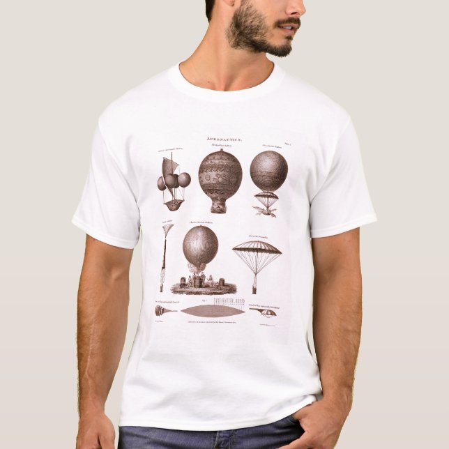 T-shirt Le ballon à air chaud historique conçoit l'image (Devant)