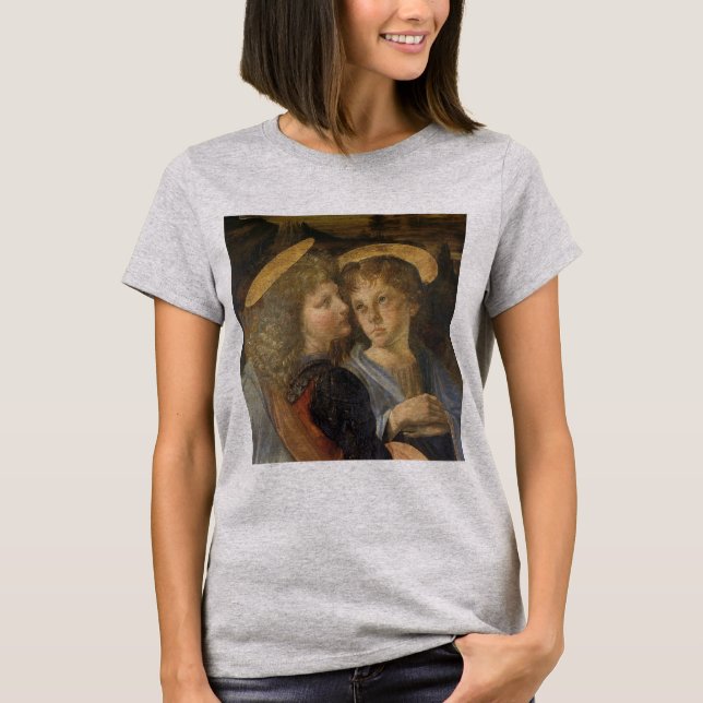 T-shirt Le baptême de Léonard de Vinci des anges du Christ (Devant)