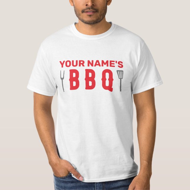 T-shirt Le barbecue de votre nom (Devant)