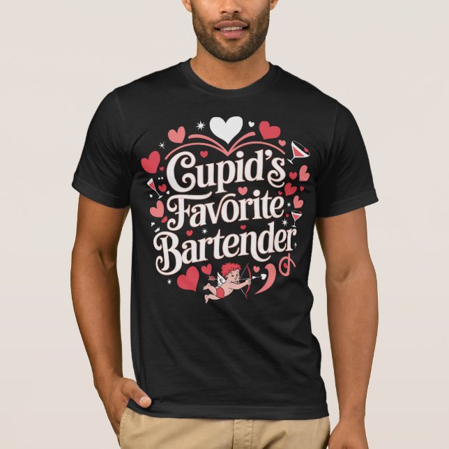 T-shirt Le barman favori de Cupid (Devant)