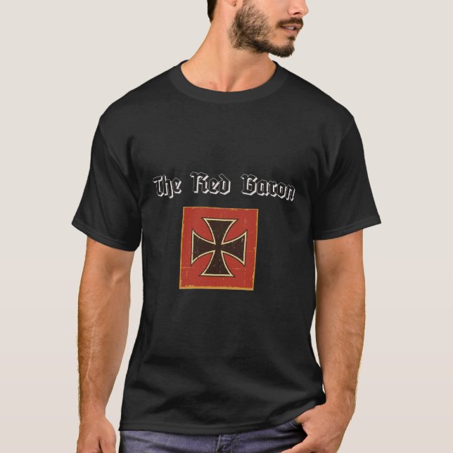 T-shirt Le baron rouge (noir) (Devant)
