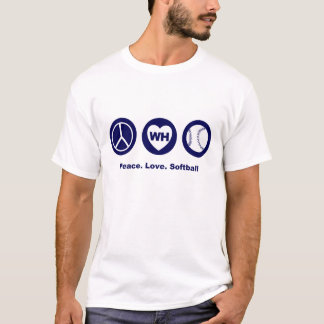 T-shirt Le base-ball d'amour de paix de WH