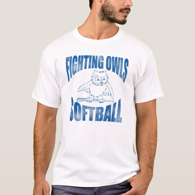 T-shirt Le base-ball de combat de hiboux (Devant)