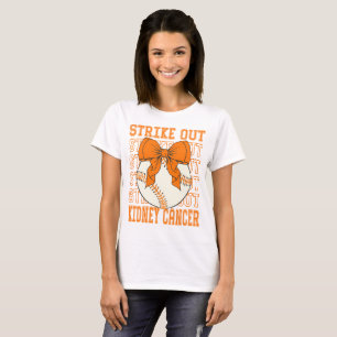 T-shirt Le baseball Coquette Strike Out Le Cancer Du Rein
