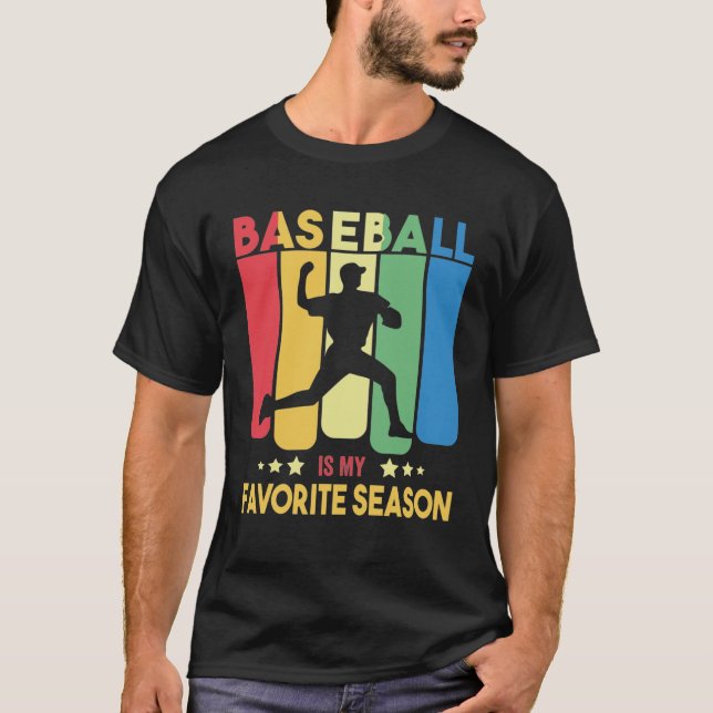 T-shirt Le baseball est ma saison préférée - Baseball Vint (Devant)