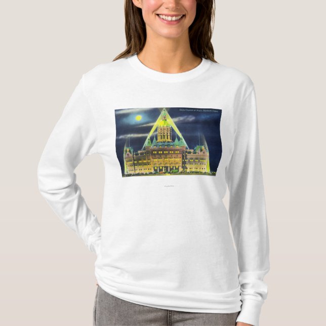 T-shirt Le bâtiment de capitol d'état la nuit (Devant)