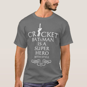 T-shirt Le batteur de cricket un super-héros1