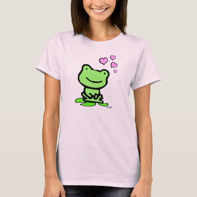 T-shirt Le bébé des femmes d'amour de grenouille - pièce (Devant)