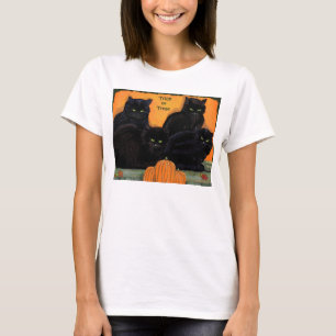 T-shirt Le bébé des femmes de Halloween de chats noirs -