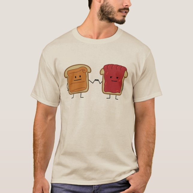 T-shirt Le beurre d'arachide et le poing de gelée cognent (Devant)