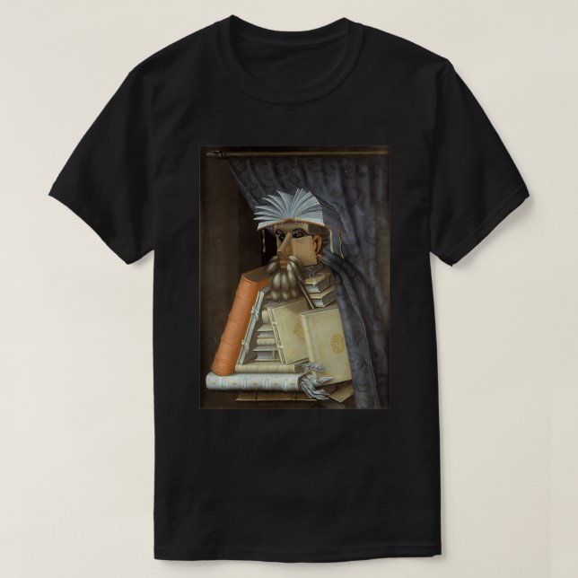 T-shirt Le bibliothécaire par Giuseppe Arcimboldo 1566 (Design devant)