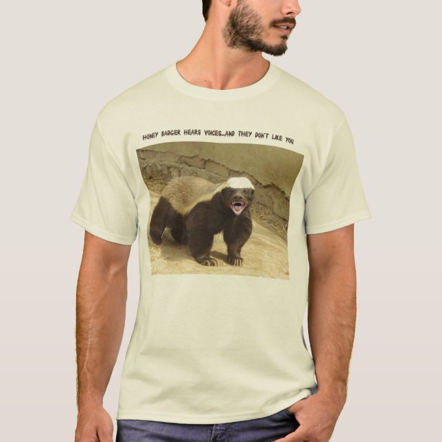 T-shirt Le blaireau de miel entend des voix (Devant)
