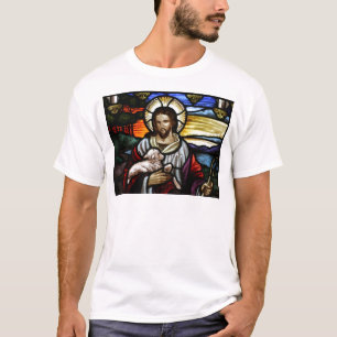 T-shirt Le Bon Berger; Jésus sur un vitrail