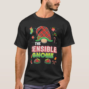 T-shirt Le bon Gnome Buffalo Plaid Correspondant Christma