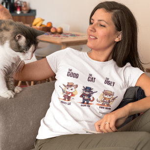 T-shirt Le bon le chat le sale et drôle chat hors-la-loi