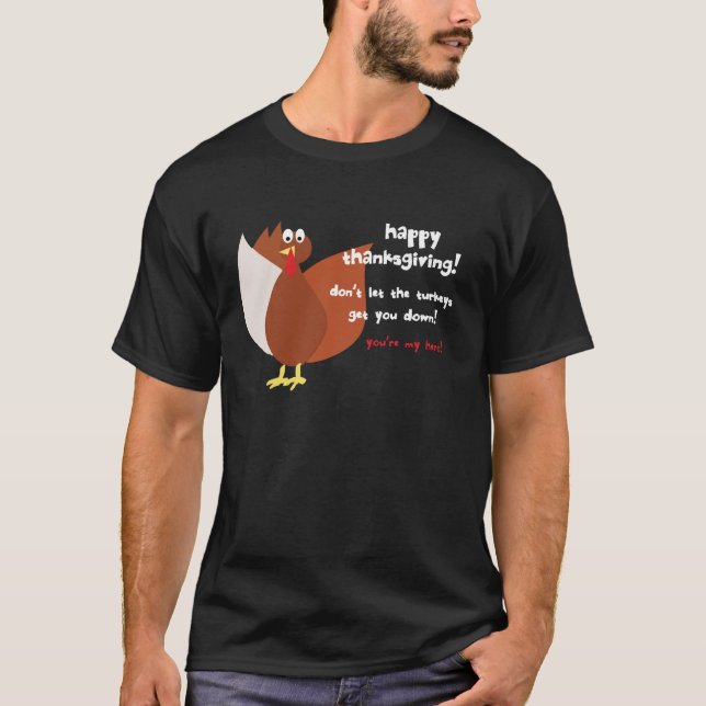 T-shirt le bon thanksgiving ne laissent pas les dindes (Devant)