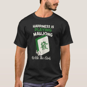 T-shirt Le Bonheur Cool Des Femmes Mahjong Joue Mahjo
