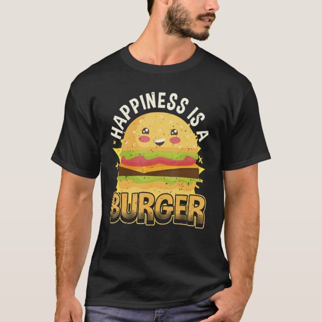 T-shirt Le Bonheur Est Burger Hamburger & Cheeseburger Cos (Devant)