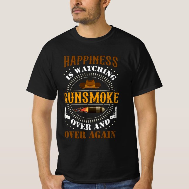 T-shirt Le Bonheur Est De Regarder La Fumée Des Poumons En (Devant)