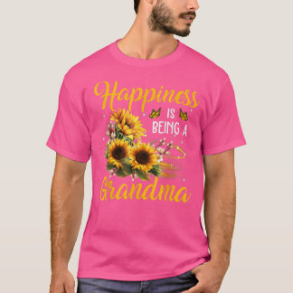 T-shirt Le bonheur est d'être grand-mère chemise tournesol